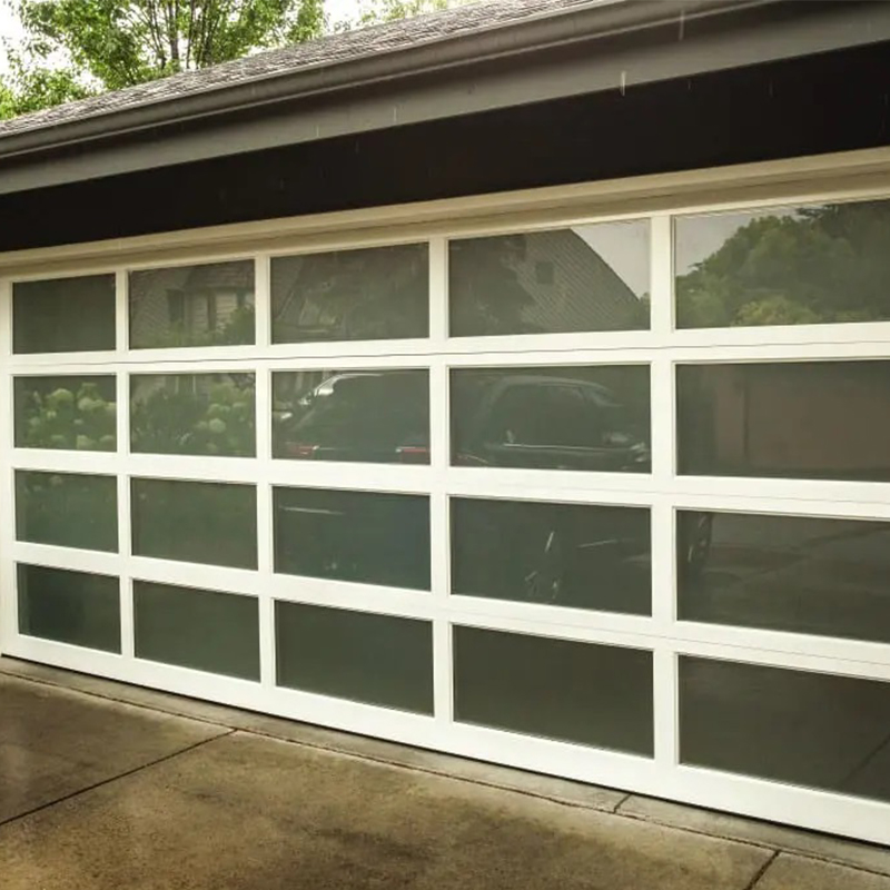 9x7 Modern Plexiglass Glass Aluminum Garage Door
