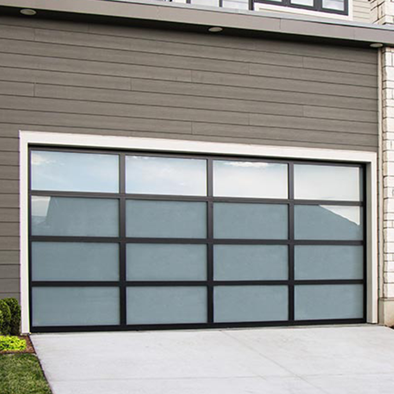 9x7 Modern Anodized Aluminum Glass Garage Door 