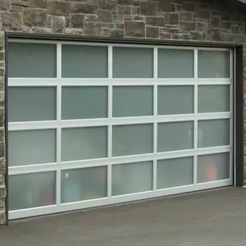 Modern Look Aluminum Frosted Glass Overhead Garage Door Plexiglass Garage Door