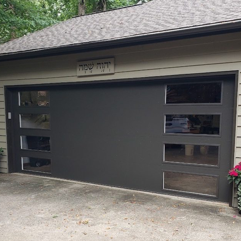  16x7 Precision Commercial Quiet Steel Overhead Garage Doors with Windows 