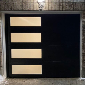  8x7 Precision Insulated Flush Panel Sanwich Overhead Garage Doors with Pedestrian Door 