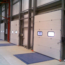 Automatic Metal Secure Insulated Industrial Fold Up Doors with Windows 