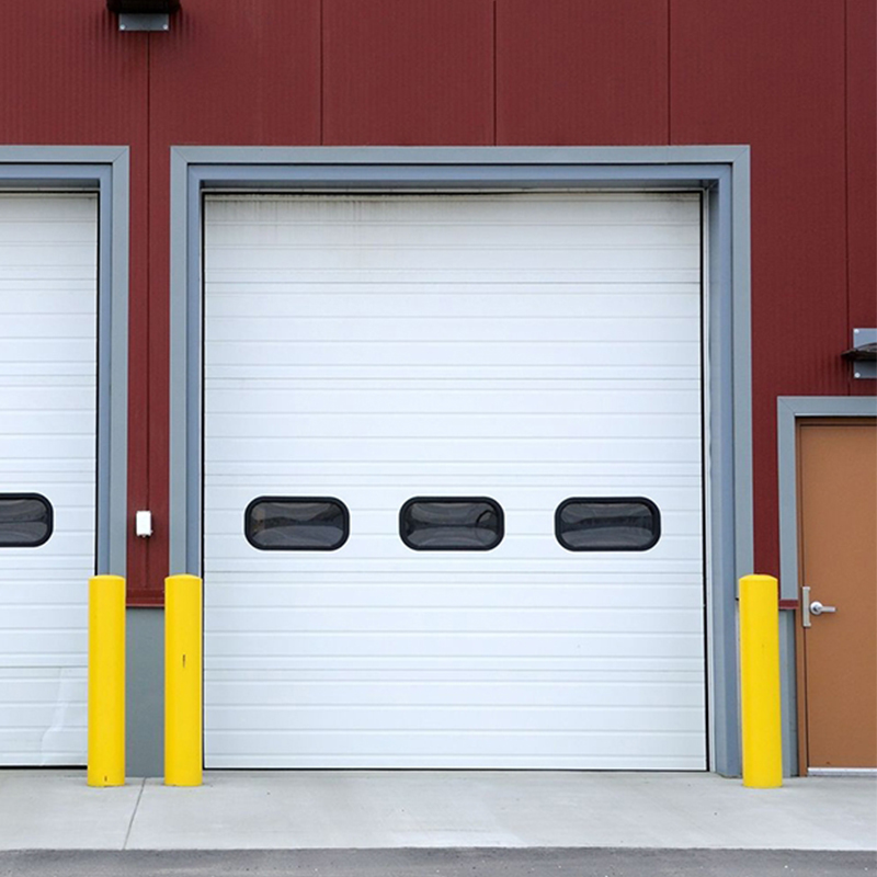 Automatic Electrical Steel Overhead Sectional Industrial Doors with Windows 