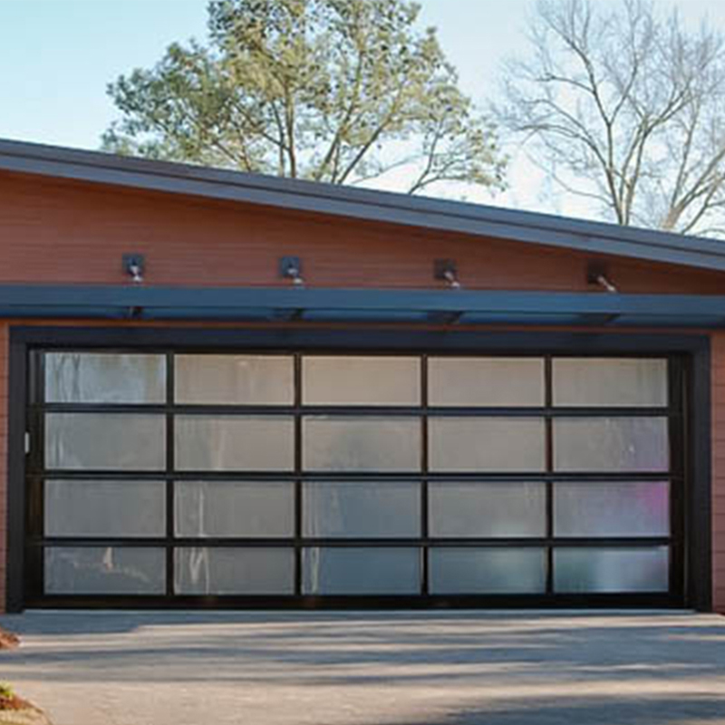 8'x8' Modern Anodized Aluminum Glass Garage Door
