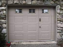 16x8 motor drive commercial timber look golden oak galvanized overhead garage doors with pedestrian door 