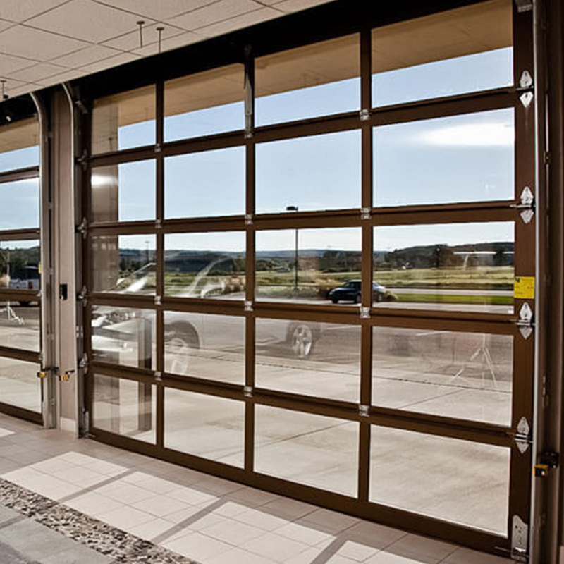 Aluminum modern Glass Garage Door Full View Clear Glass Garage Door 