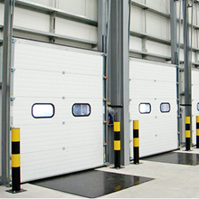 Electrical Wind Proof Steel Timber Vertical Lift Industrial Doors with Entrance 