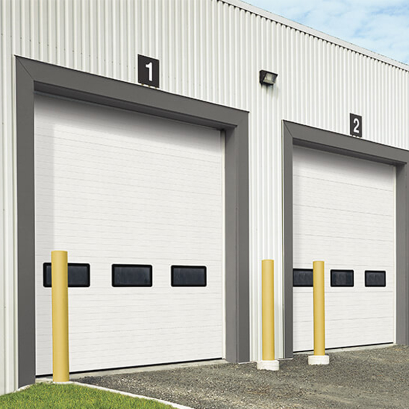 Fire Rated Thermal Insulated Steel Overhead Sectional Industrial Doors with Windows 