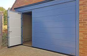 9x7 Commercial Overlap Trackless Double Metal Overhead Garage Doors with Pedestrian Door 