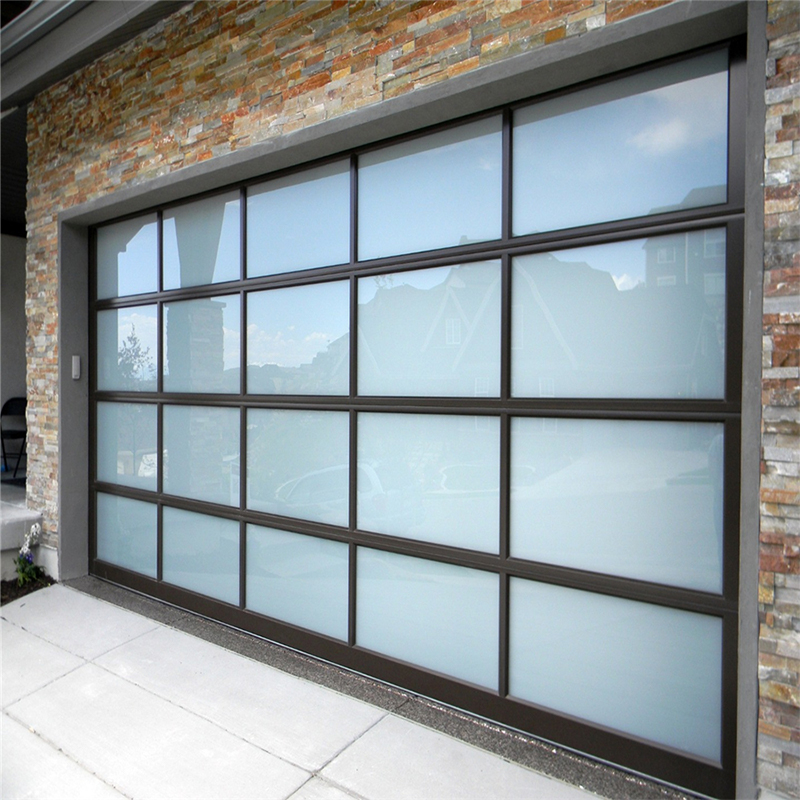 8'x8' Modern Plexiglass Glass Aluminum Garage Door