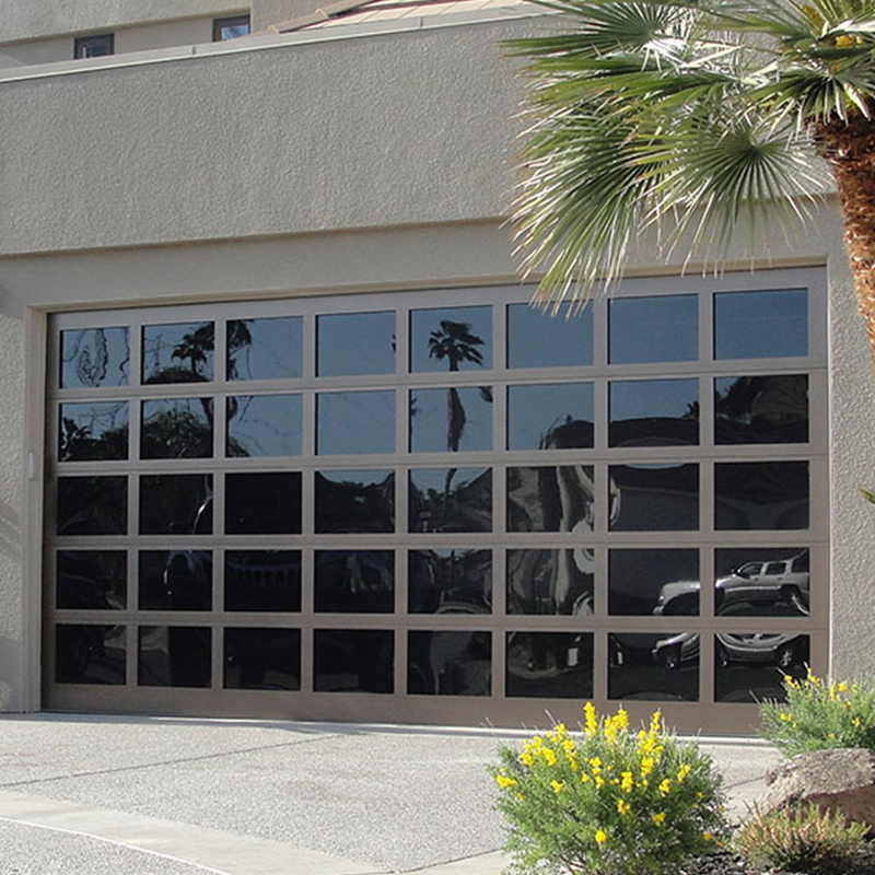 Interior Commercial Plexiglass Glass Aluminum Garage Door 