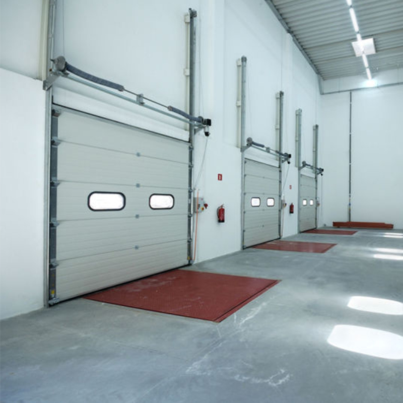 Automatic Fireproof Steel Overhead Sectional Industrial Doors with Windows 