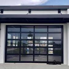 Motor Drive Commercial Weather Strip Single Tempered Glass Roll Up Garage Doors 
