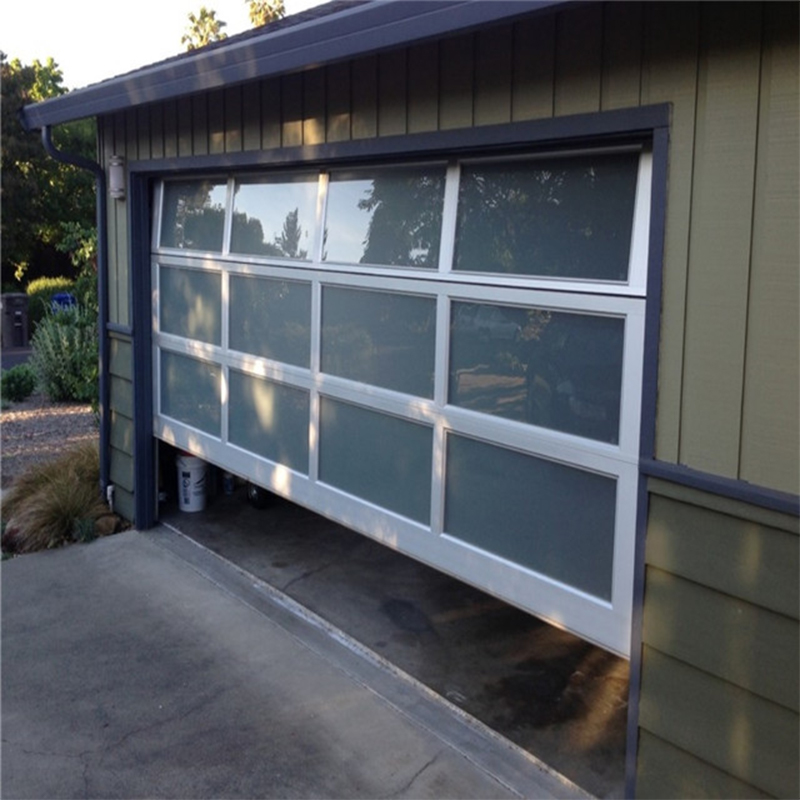 Single Car Frameless Insulated Aluminum Glass Garage Door 