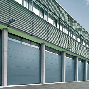 Automatic Side Sliding Steel Overhead Sectional Industrial Doors with Windows 