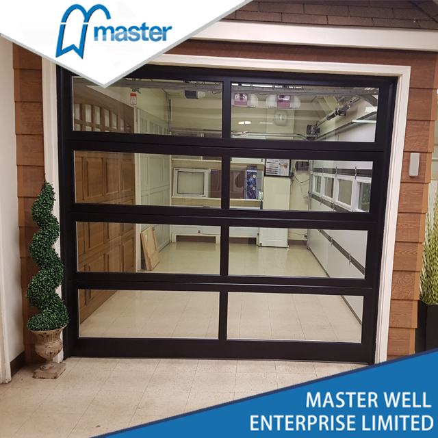 Indoor Insulated Glass Alumium Garage Door with Passing Door