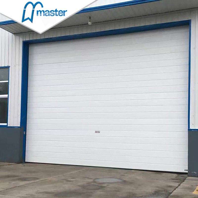 Automatic PU Sandwich Panel Secure Insulated Industrial Folding Doors with Glass 