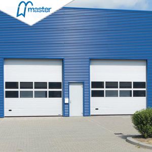 Automatic Fireproof Steel Overhead Sectional Industrial Doors with Windows 