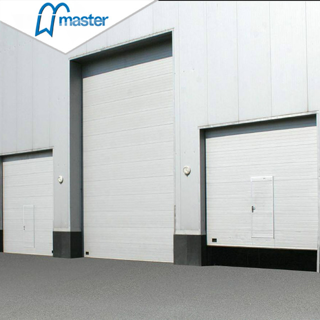 Wind Proof Thermal Insulated Steel Overhead Sectional Industrial Doors with Windows 